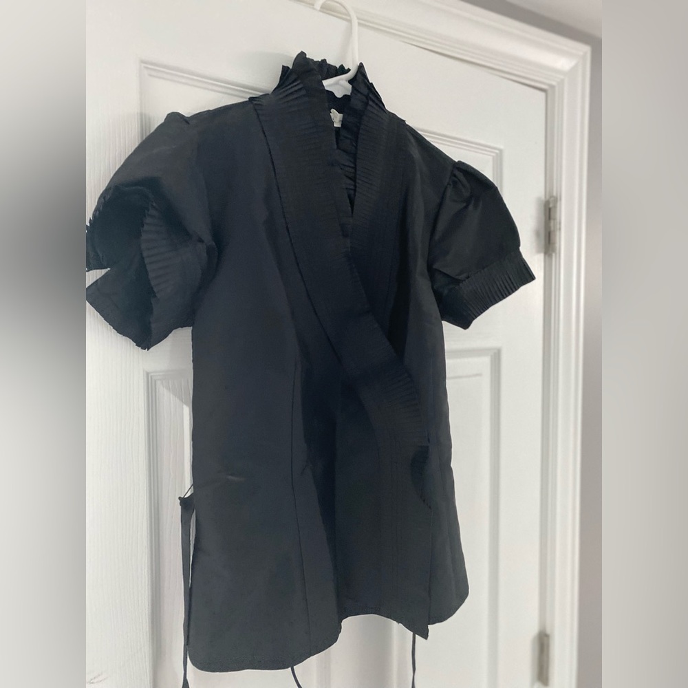 🖤 Calvin Klein Black Pleated Wrap Blouse - Sophisticated & Sleek 🖤